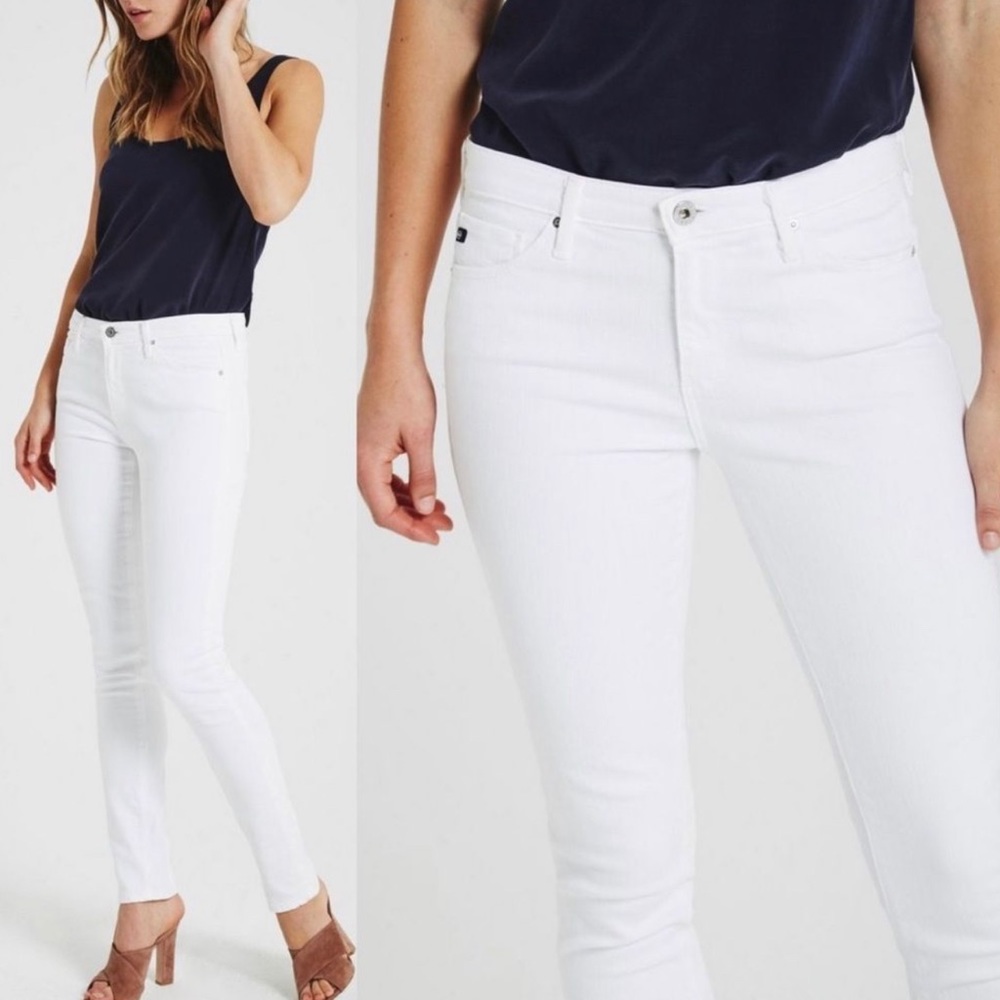 AG Adriano Goldschmied women The Prima Mid-Rise Cigarette white jean